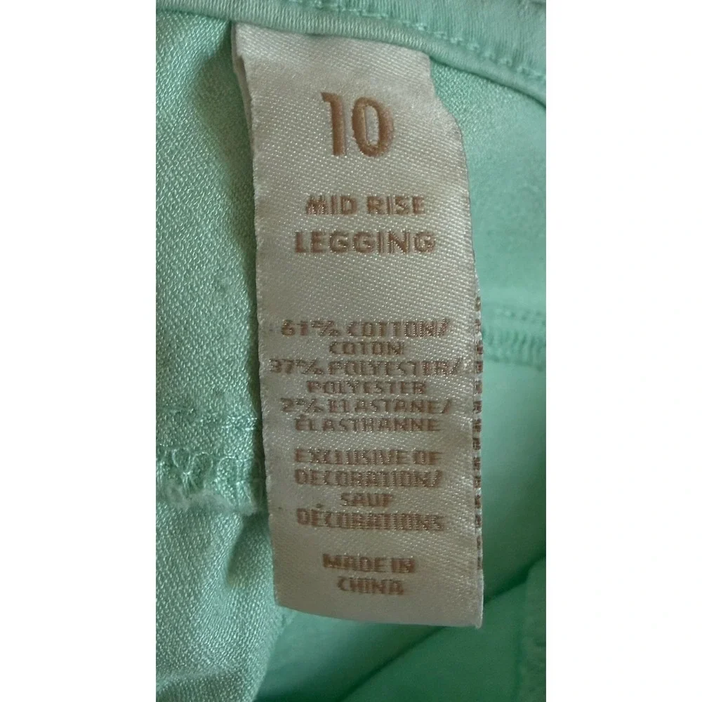 Justice Girls Ankle Jeggings Lot Of 3 MidRise Sz 10 Pull on Pant Denin Pink Mint